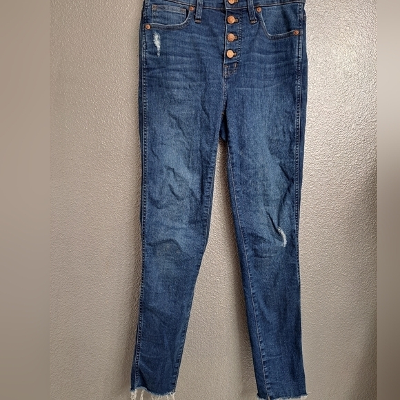 Madewell Button Fly High Rise Distressed Skinny Jean.  Size 26 - Picture 1 of 6